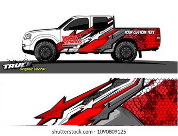pickup Truck wrap design vector. 