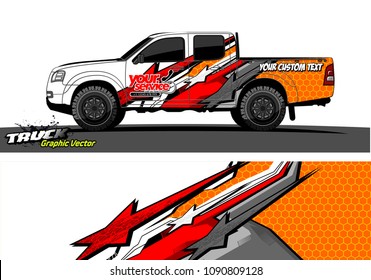 pickup Truck wrap design vector. 