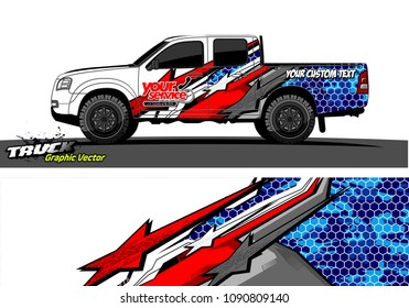pickup Truck wrap design vector. 