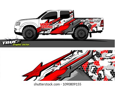 pickup Truck wrap design vector. 
