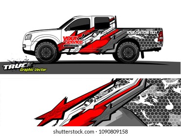 pickup Truck wrap design vector. 