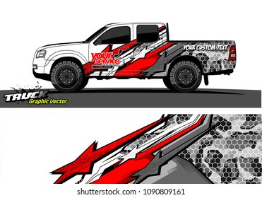 pickup Truck wrap design vector. 