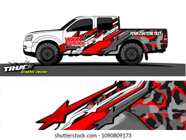 pickup Truck wrap design vector. 