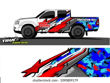 pickup Truck wrap design vector. 