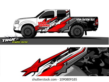 pickup Truck wrap design vector. 