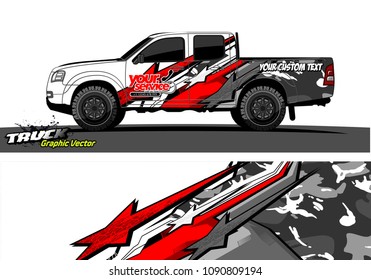 pickup Truck wrap design vector. 