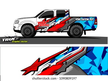 pickup Truck wrap design vector. 