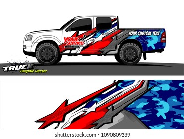 pickup Truck wrap design vector. 