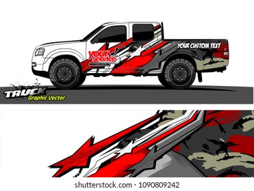 pickup Truck wrap design vector. 