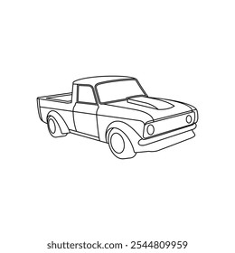 Modelo de projeto de vetor de linha Pickup Trucks, para sua indústria e etc