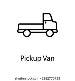Ilustración de material de diseño de icono de camioneta de recogida