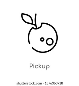 pickup vector line icon. Simple element illustration. pickup outline icon from farming and gardening concept. Can be used for web and mobile