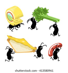 Picnic Ants Snitch Food Like Cheese Stock Vector (Royalty Free ...