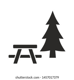 Picnic Area Icon Isolated On White Background