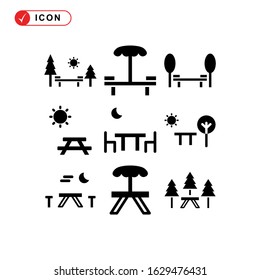 picnic area icon or logo isolated sign symbol vector illustration - Collection of high quality black style vector icons
