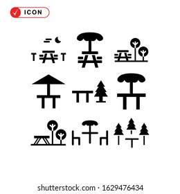 picnic area icon or logo isolated sign symbol vector illustration - Collection of high quality black style vector icons
