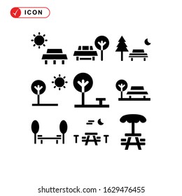picnic area icon or logo isolated sign symbol vector illustration - Collection of high quality black style vector icons
