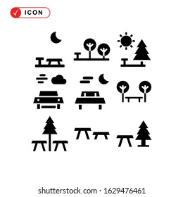 picnic area icon or logo isolated sign symbol vector illustration - Collection of high quality black style vector icons
