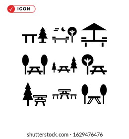 picnic area icon or logo isolated sign symbol vector illustration - Collection of high quality black style vector icons

