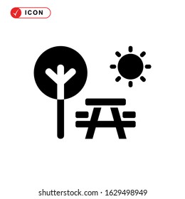 picnic area icon or logo isolated sign symbol vector illustration - high quality black style vector icons
