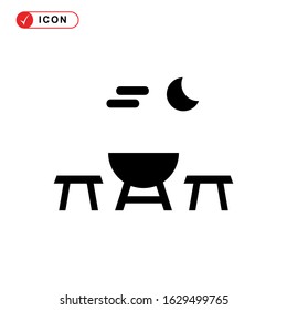 picnic area icon or logo isolated sign symbol vector illustration - high quality black style vector icons
