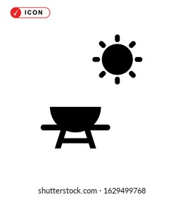 picnic area icon or logo isolated sign symbol vector illustration - high quality black style vector icons
