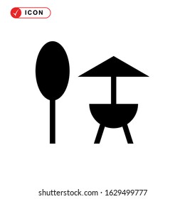 picnic area icon or logo isolated sign symbol vector illustration - high quality black style vector icons
