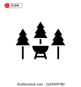 picnic area icon or logo isolated sign symbol vector illustration - high quality black style vector icons

