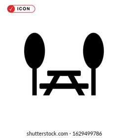 picnic area icon or logo isolated sign symbol vector illustration - high quality black style vector icons
