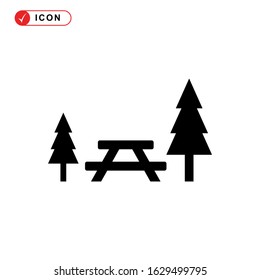 picnic area icon or logo isolated sign symbol vector illustration - high quality black style vector icons
