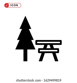 picnic area icon or logo isolated sign symbol vector illustration - high quality black style vector icons
