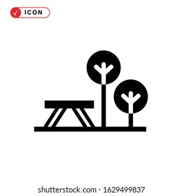 picnic area icon or logo isolated sign symbol vector illustration - high quality black style vector icons
