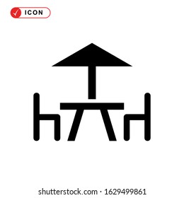 picnic area icon or logo isolated sign symbol vector illustration - high quality black style vector icons
