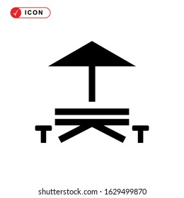 picnic area icon or logo isolated sign symbol vector illustration - high quality black style vector icons
