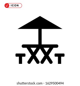 picnic area icon or logo isolated sign symbol vector illustration - high quality black style vector icons
