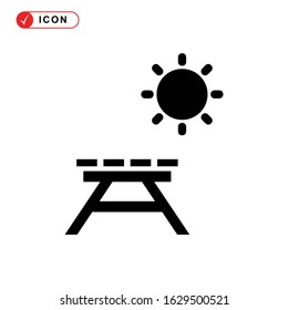 picnic area icon or logo isolated sign symbol vector illustration - high quality black style vector icons
