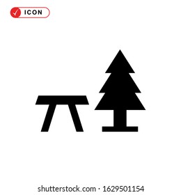 picnic area icon or logo isolated sign symbol vector illustration - high quality black style vector icons
