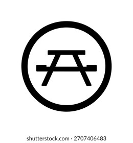 Icono de Vector de signo de área de picnic sobre un fondo blanco
Icono de signo de advertencia de Vector