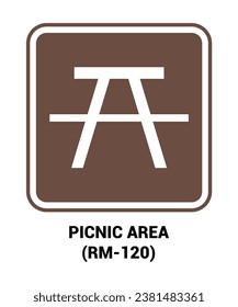 picnic area vector sign, Motorist Services and Recreation Signs