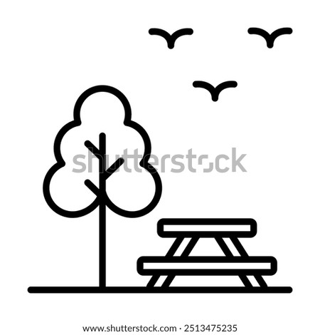Picnic Areas icon line vector illustration