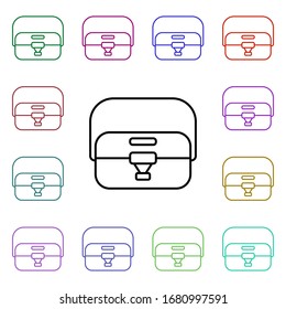 Picnic bag line multi color style icon. Simple thin line, outline vector of camping icons for ui and ux, website or mobile application