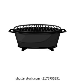 picnic barbecue grill cartoon. picnic barbecue grill sign. isolated symbol vector illustration
