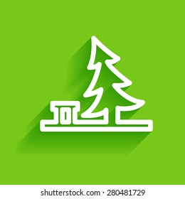 picnic or barbecue place  flat  vector icon