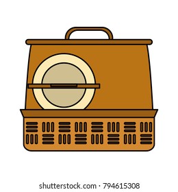 Picnic basket with dish