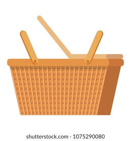 picnic basket empty isolated icon