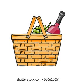 Picnic basket flat icon design