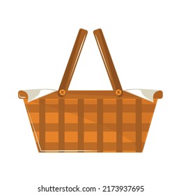 picnic basket flat icon isolated