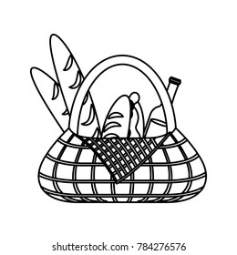 picnic basket with food
