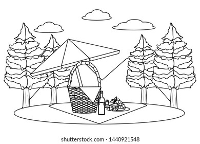 Picnic basket in forest design