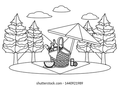 Picnic basket in forest design